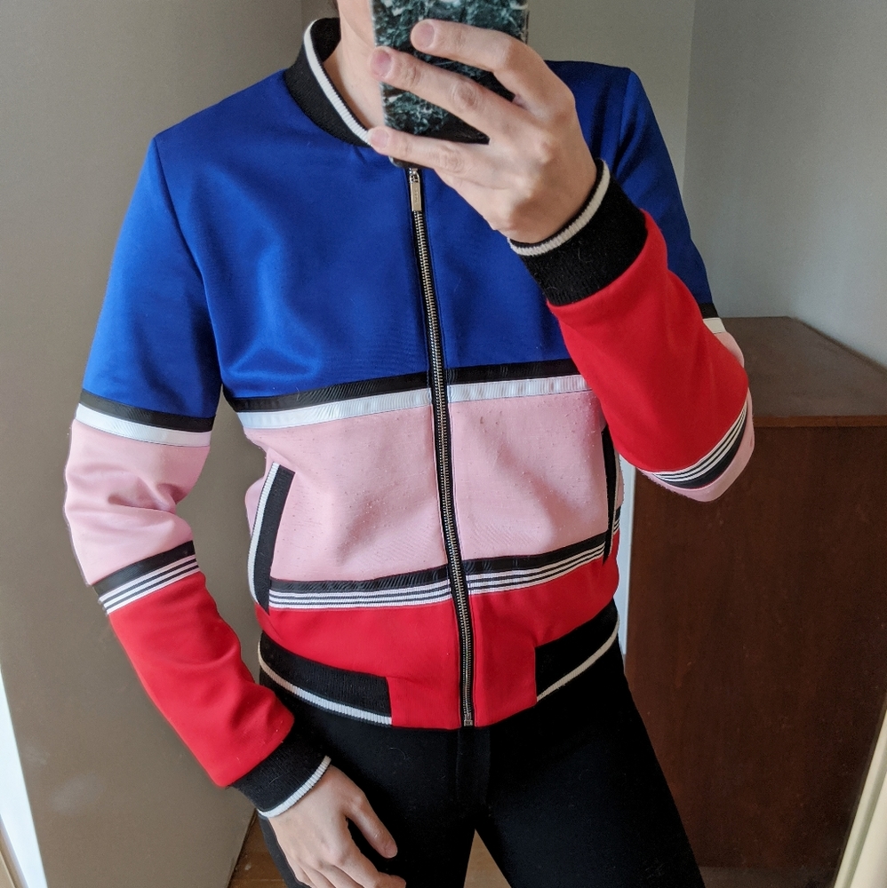 UNREAL Varsity Baseball Jacket Pink Athletic